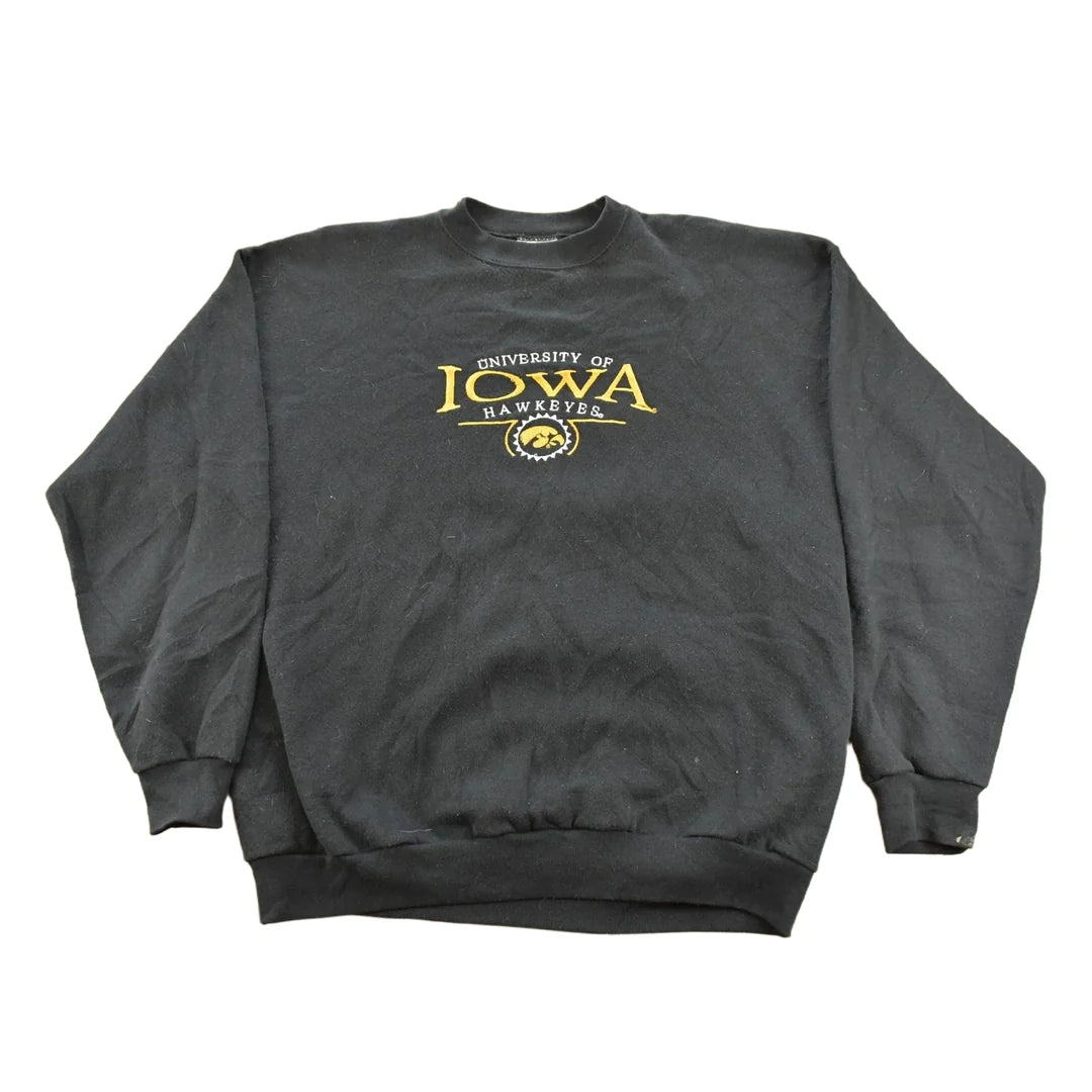 Vintage 1990s University Of IOWA Hawkeyes Embroidered Collegiate Crewneck Sweatshirt Men's L from propervintagecanada