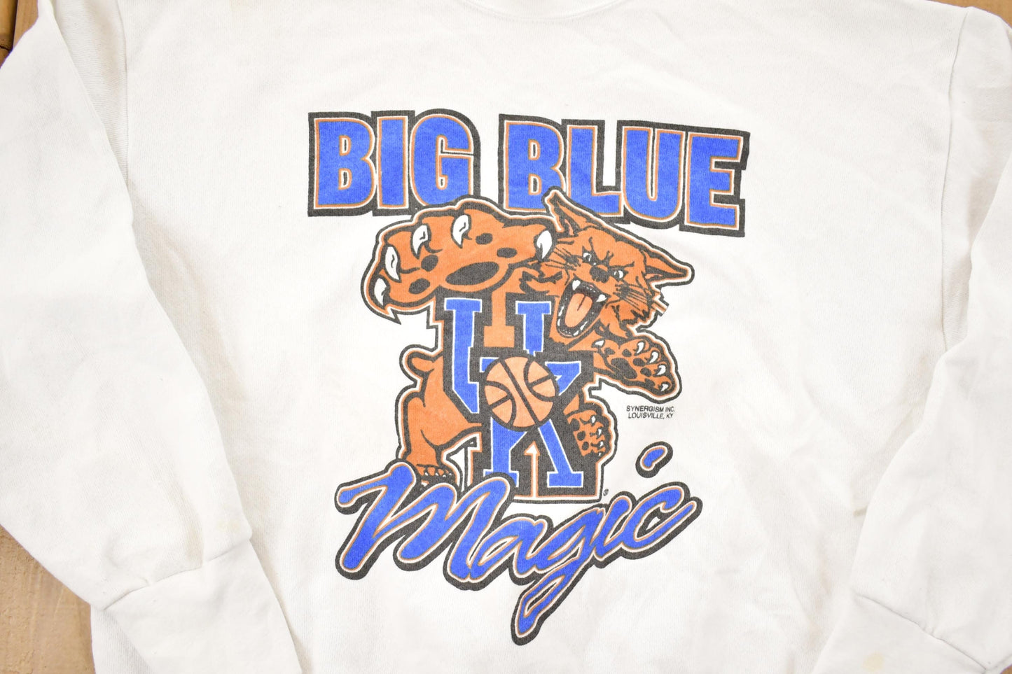 Vintage 1990s University Of Kentucky Big Blue Magic Crewneck Sweater Men's L from propervintagecanada