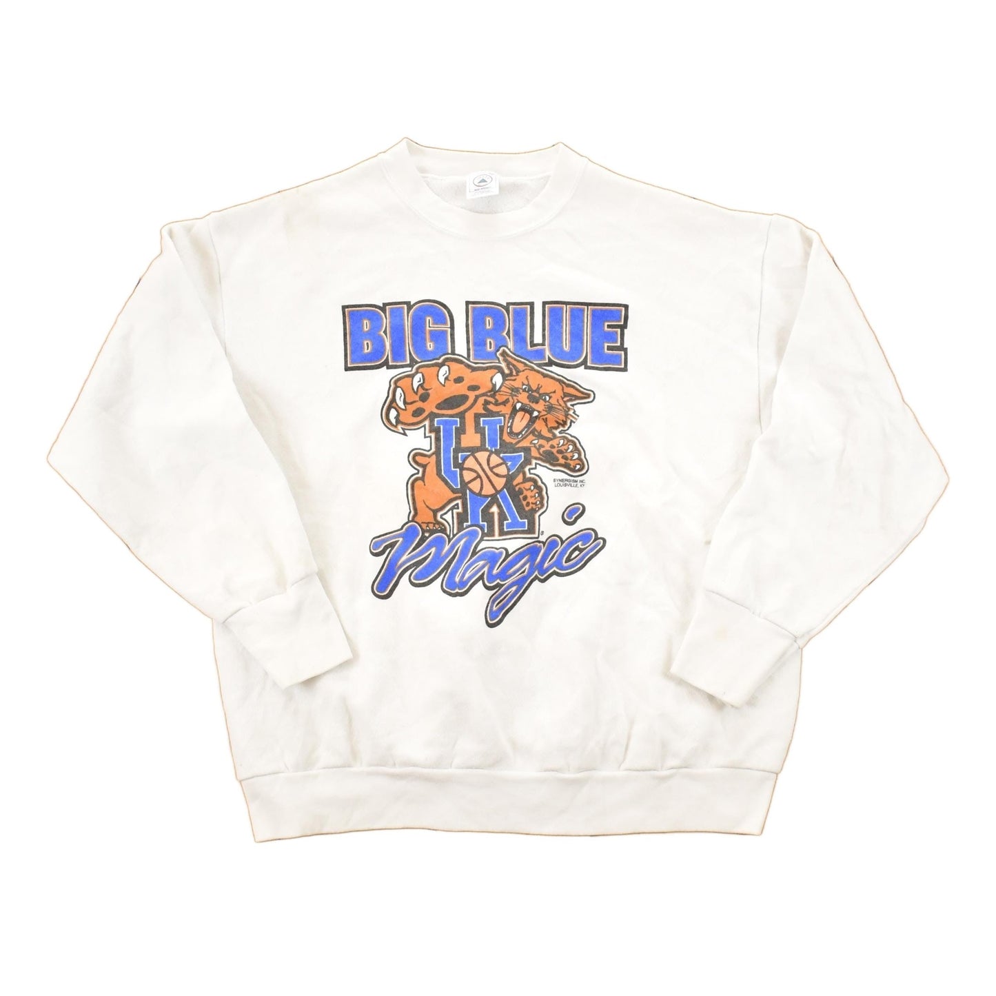 Vintage 1990s University Of Kentucky Big Blue Magic Crewneck Sweater Men's L from propervintagecanada