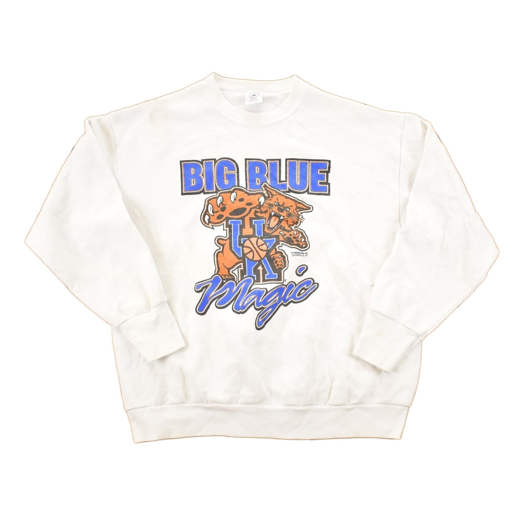 Vintage 1990s University Of Kentucky Big Blue Magic Crewneck Sweater Men's L from propervintagecanada
