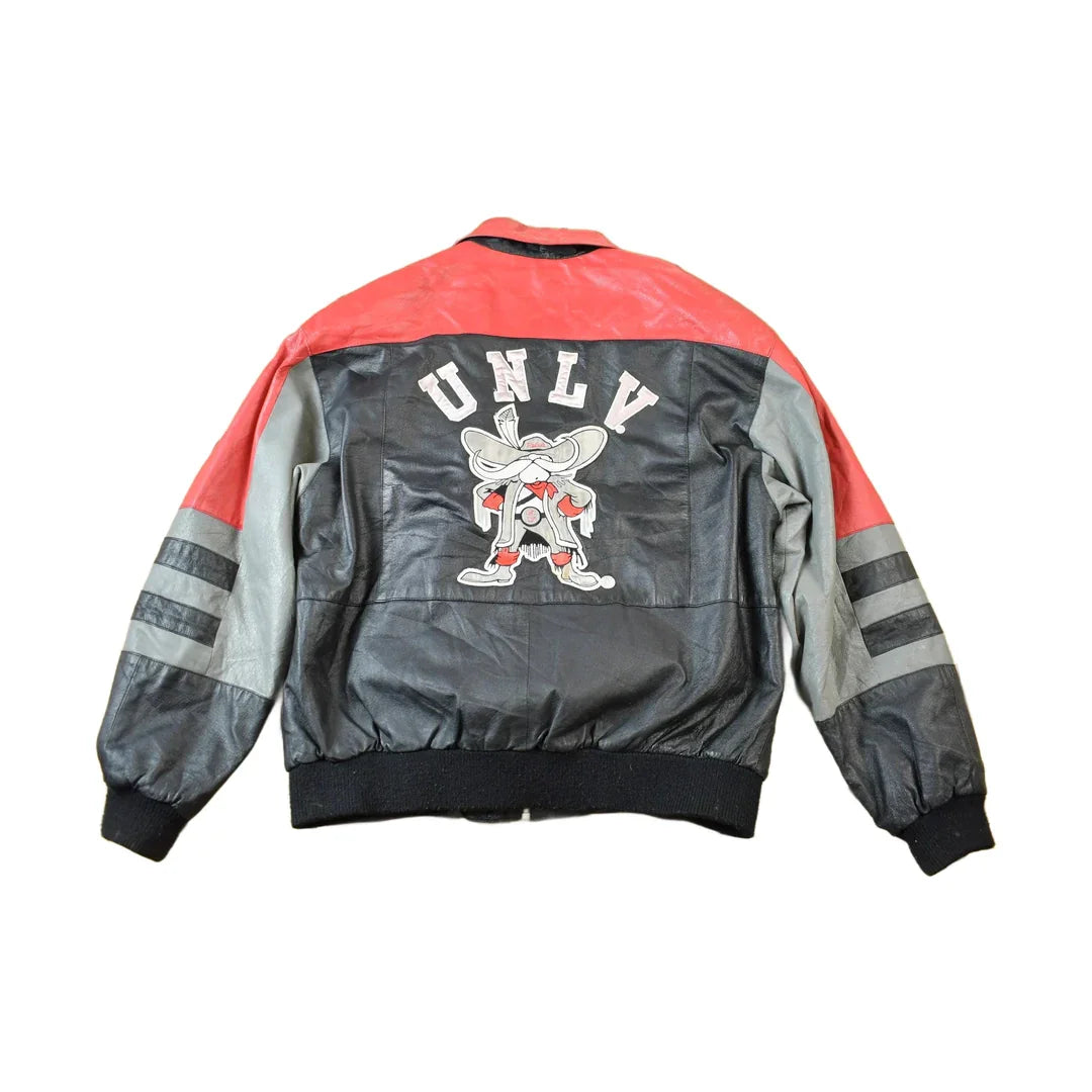 Vintage 1990s University of Las Vegas Rebels Collegiate NCAA Leather Jacket Men's Large from propervintagecanada