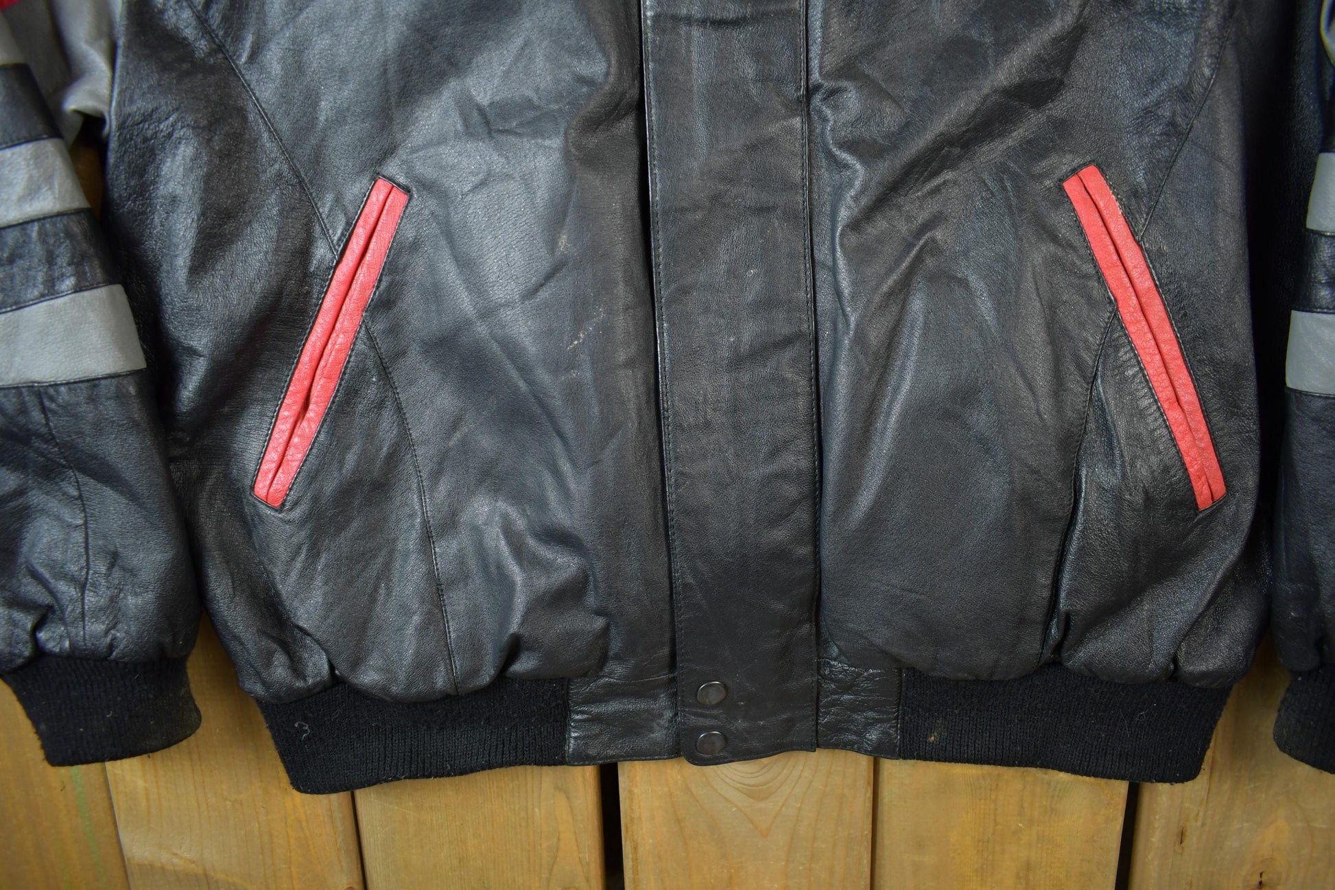 Vintage 1990s University of Las Vegas Rebels Collegiate NCAA Leather Jacket Men's Large from propervintagecanada