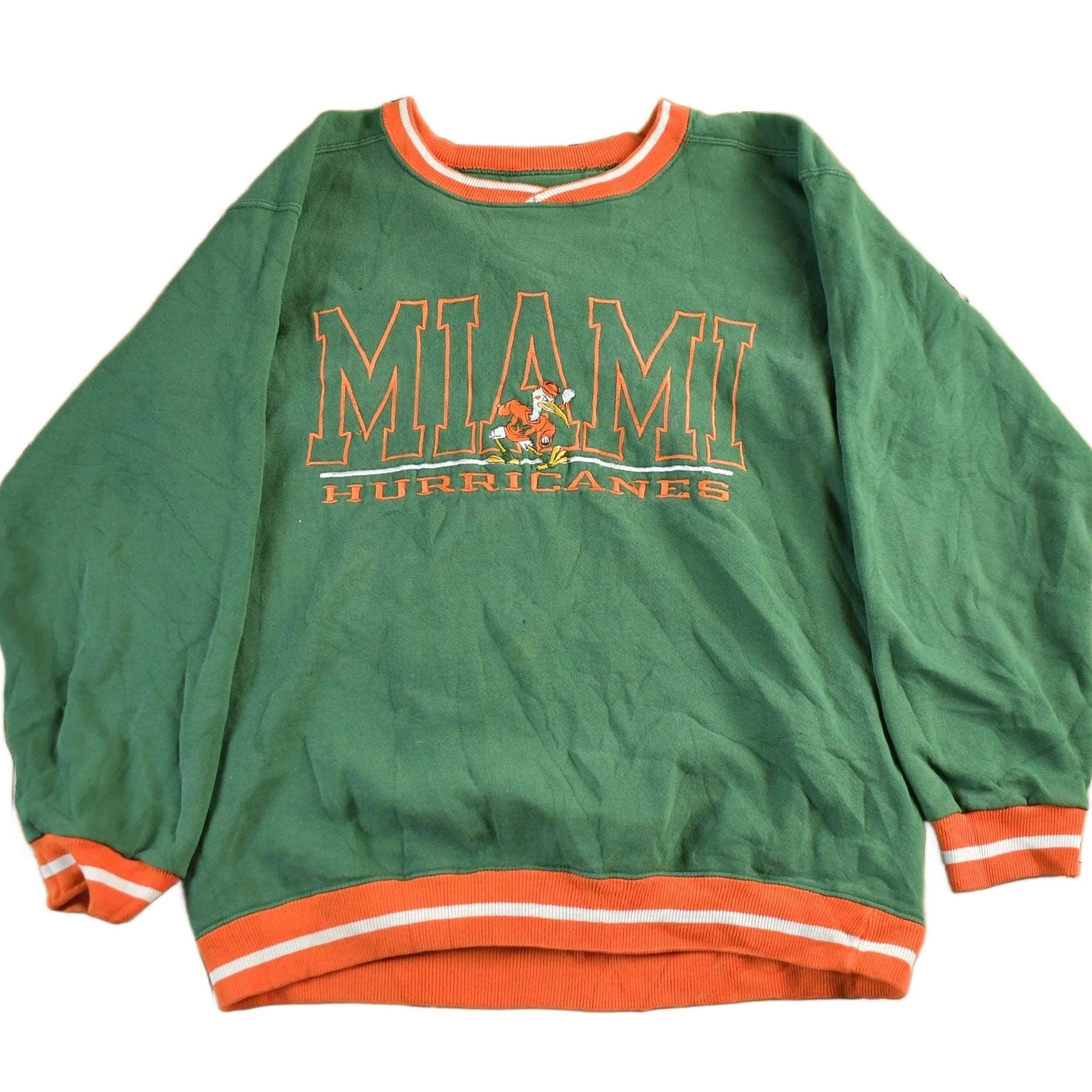 Vintage 1990s University of Miami Hurricanes Collegiate Crewneck Men's Medium from propervintagecanada