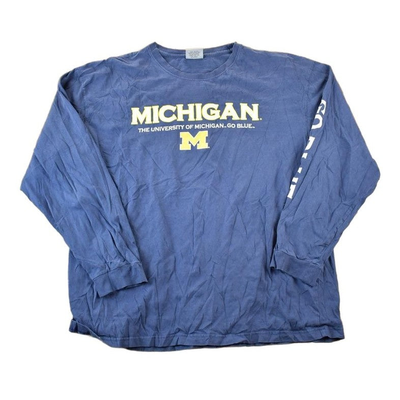 Vintage 1990s University Of Michigan Go Blue Collegiate Long Sleeve T-Shirt Men's XL