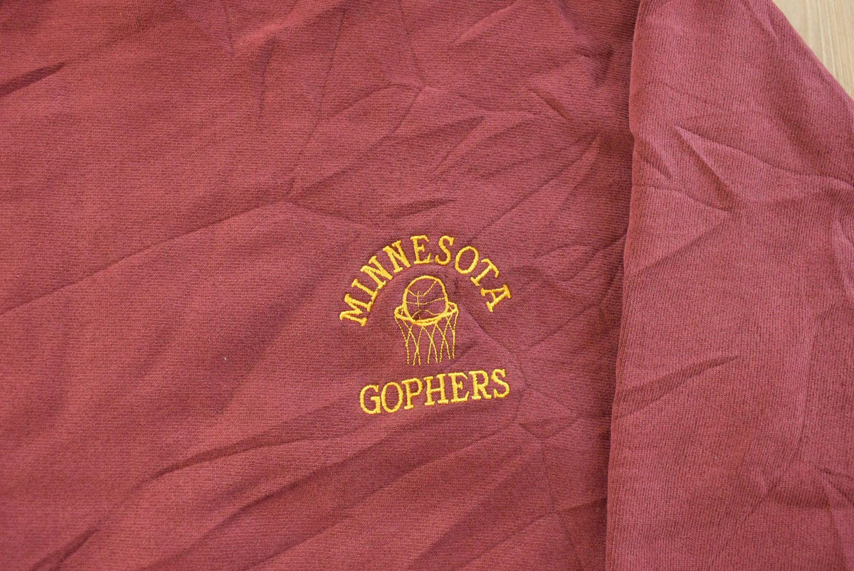 Vintage 1990s University of Minnesota Gophers Basketball Collegiate Champion Reverse Weave Crewneck Sweatshirt Men's 2XL from propervintagecanada