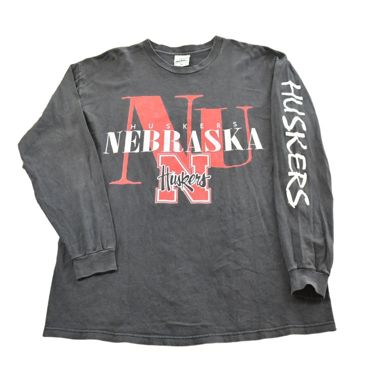 Vintage 1990s University of Nebraska Cornhuskers Collegiate Long Sleeve T-Shirt Mens L from propervintagecanada