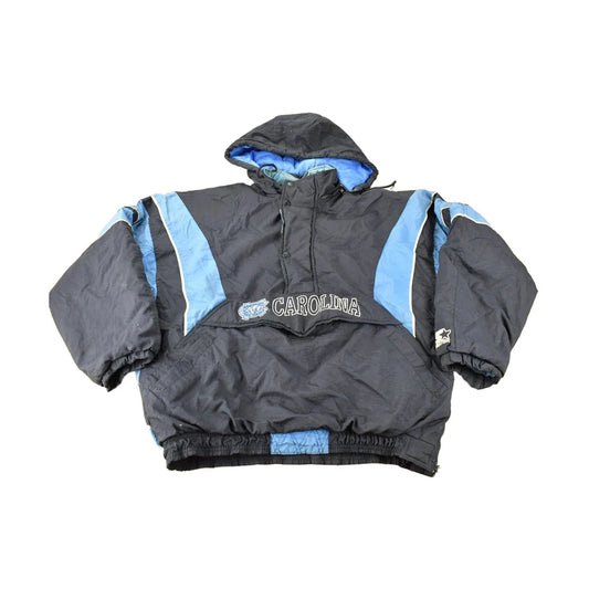 Vintage 1990s University of North Carolina Tar Heels Collegiate NCAA Quarter Zip Starter Jacket from propervintagecanada