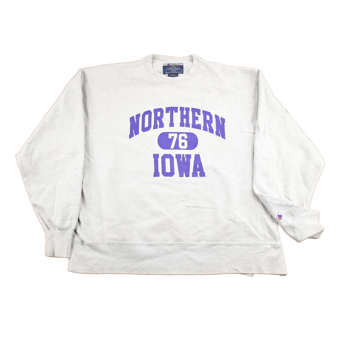 Vintage 1990s University of Northern Iowa Champion Reverse Weave Collegiate Crewneck Men's Large from propervintagecanada