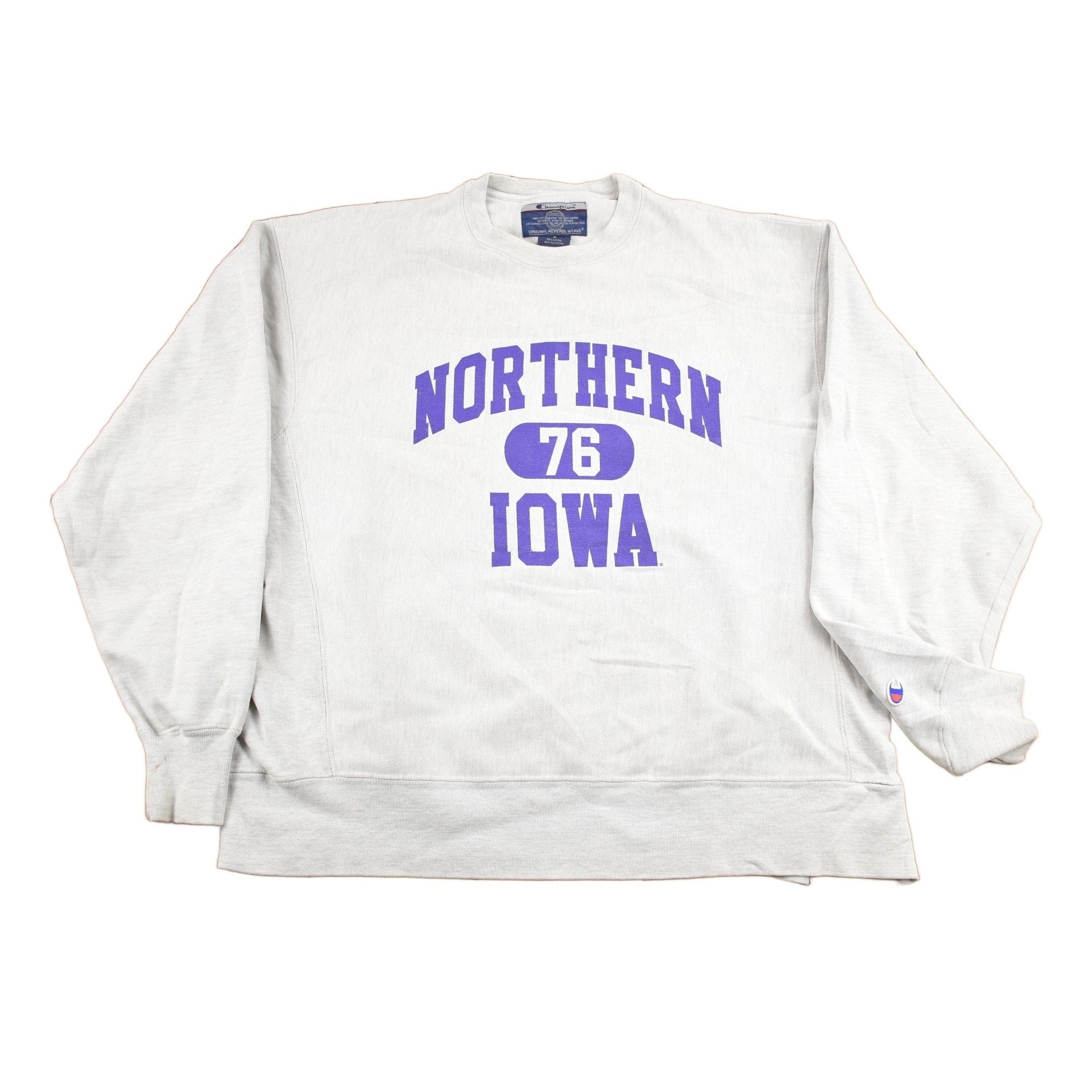 Vintage 1990s University of Northern Iowa Champion Reverse Weave Collegiate Crewneck Men's Large from propervintagecanada