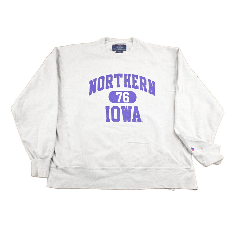 Vintage 1990s University of Northern Iowa Champion Reverse Weave Collegiate Crewneck Men's Large from propervintagecanada