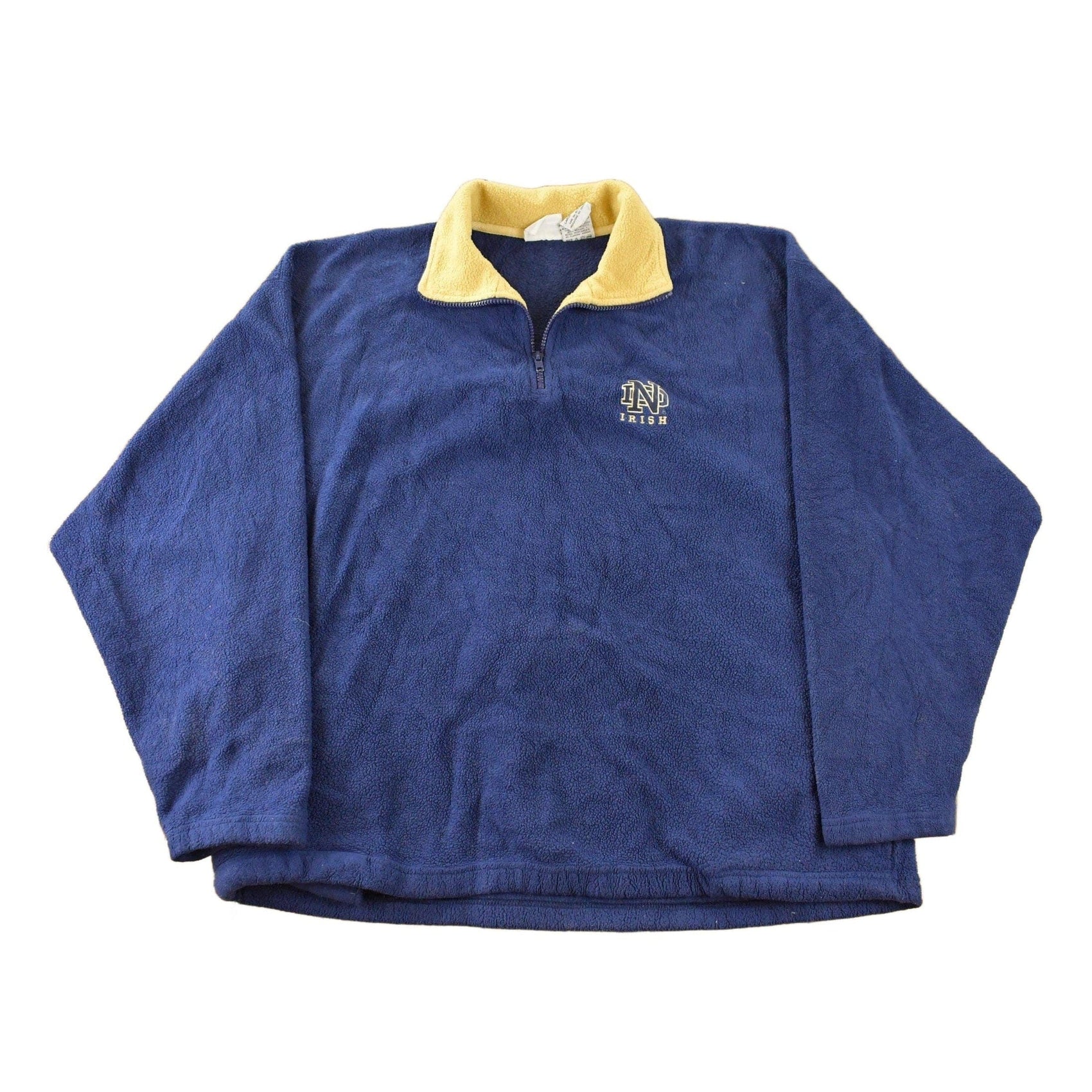 Vintage 1990s University Of Notre Dame Collegiate Fleece Quarter Zip Sweater Men's Large from propervintagecanada