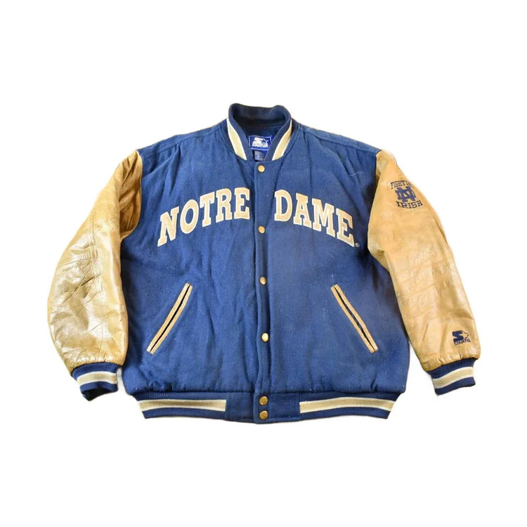 Vintage 1990s University of Notre Dame Collegiate Varsity Jacket from propervintagecanada