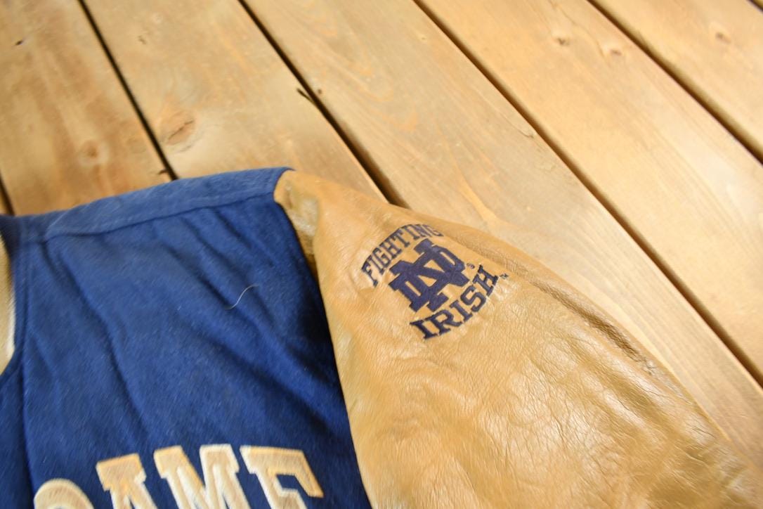 Vintage 1990s University of Notre Dame Collegiate Varsity Jacket from propervintagecanada