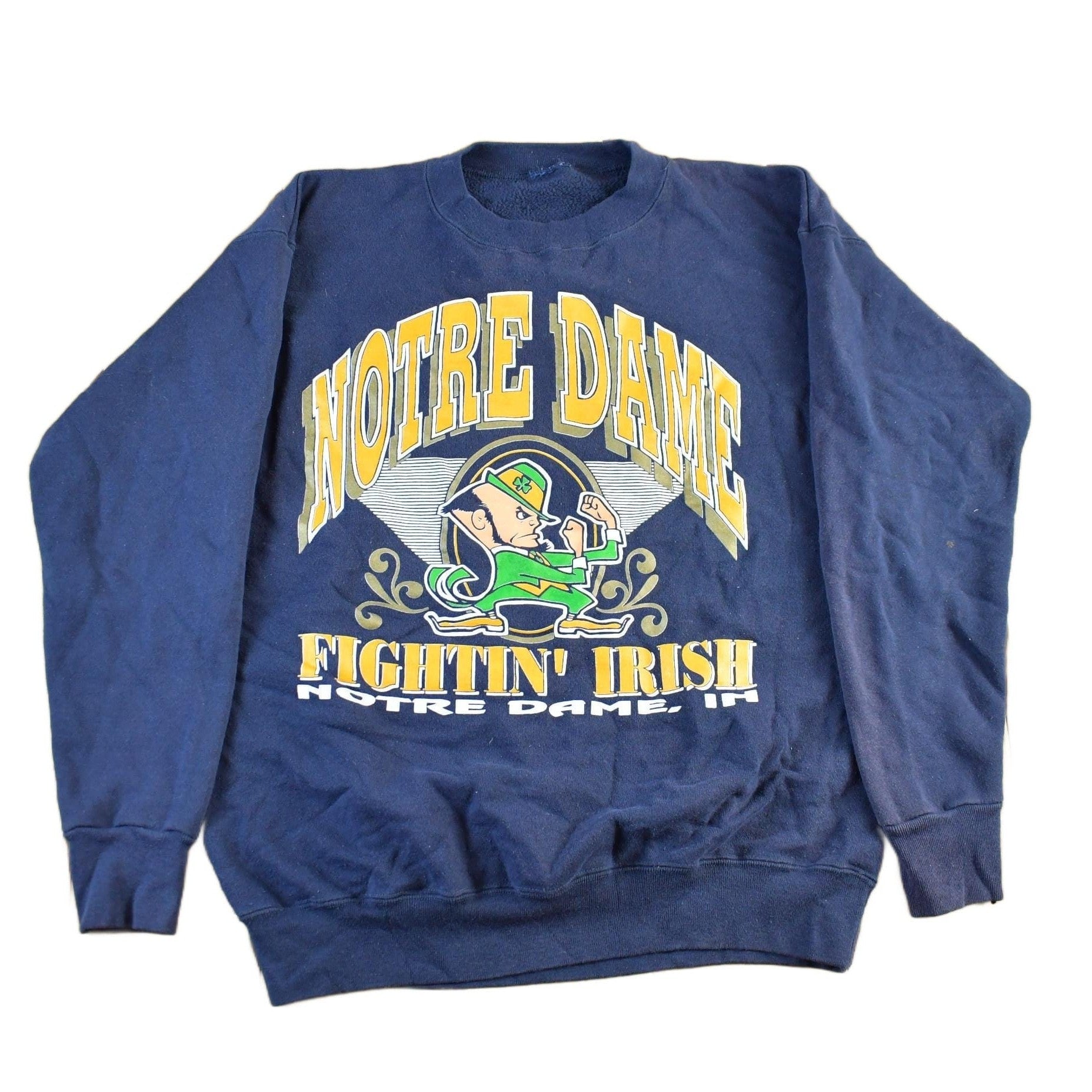 Vintage 1990s University Of Notre Dame Fighting Irish Collegiate Crewneck Sweatshirt Men's Large from propervintagecanada