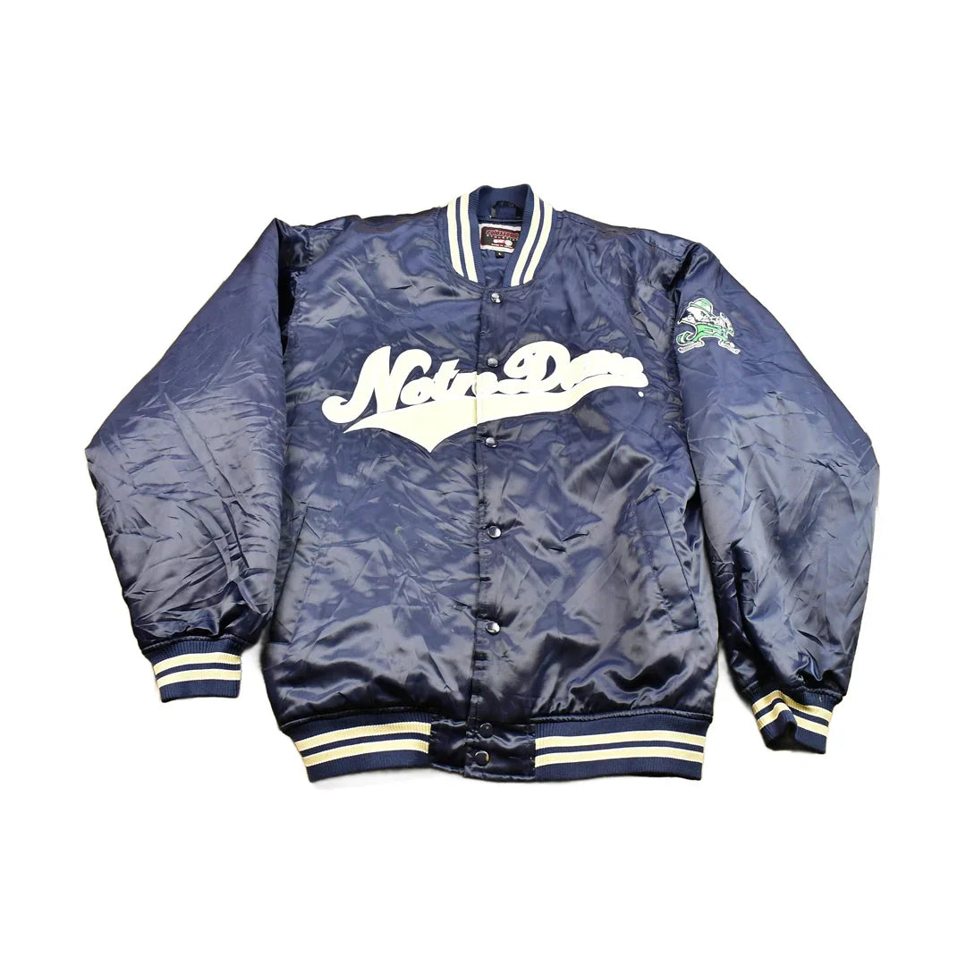 Vintage 1990s University Of Notre Dame Fighting Irish Varsity Bomber Jacket from propervintagecanada