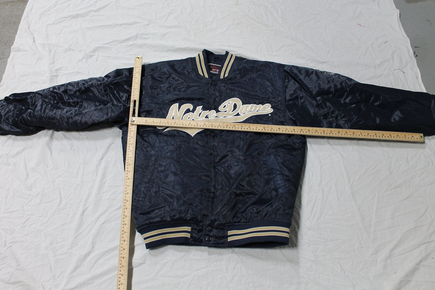 Vintage 1990s University Of Notre Dame Fighting Irish Varsity Bomber Jacket from propervintagecanada