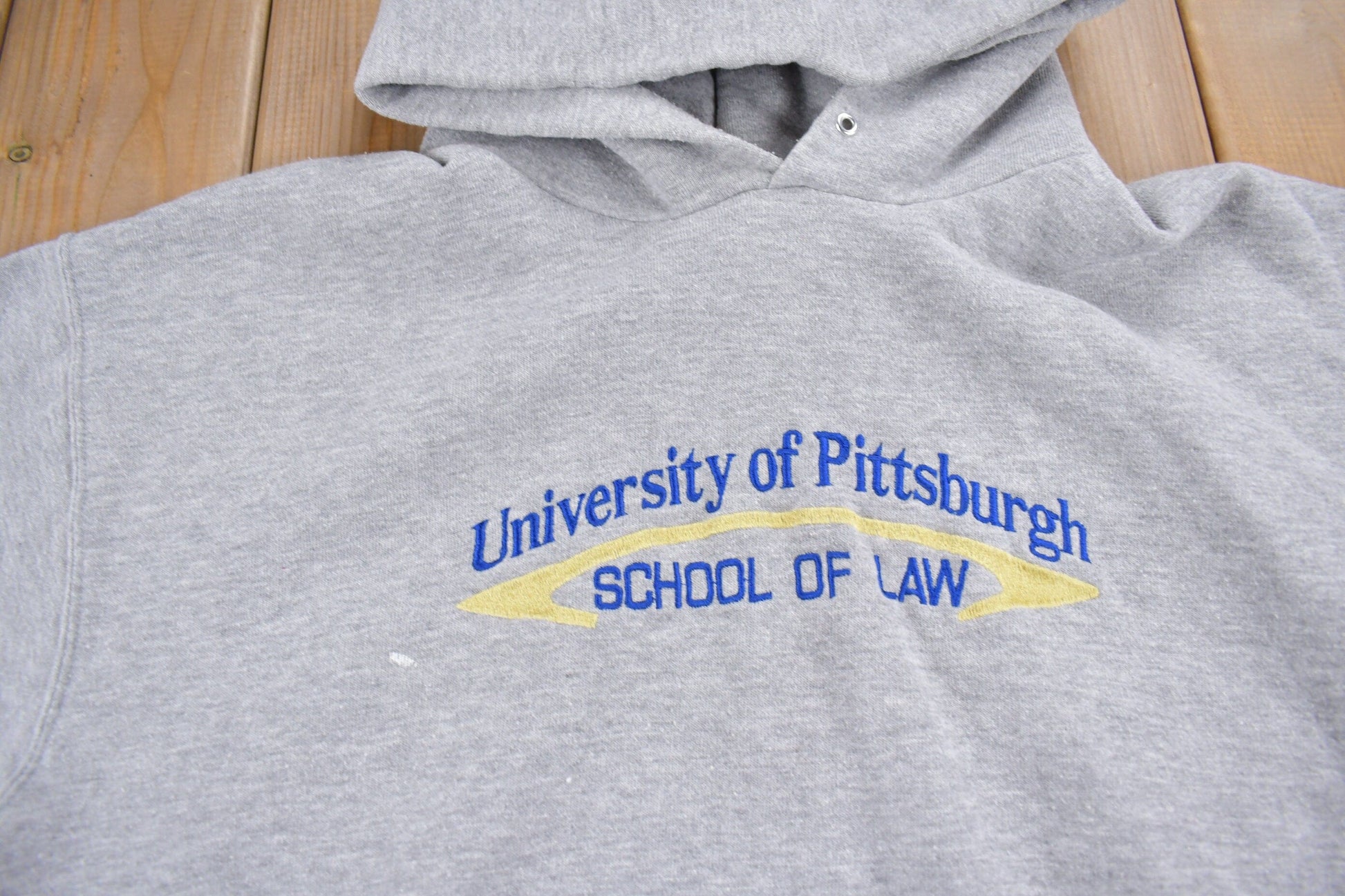 Vintage 1990s University Of Pittsburgh School Of Law Collegiate Hoodie Men's Medium from propervintagecanada