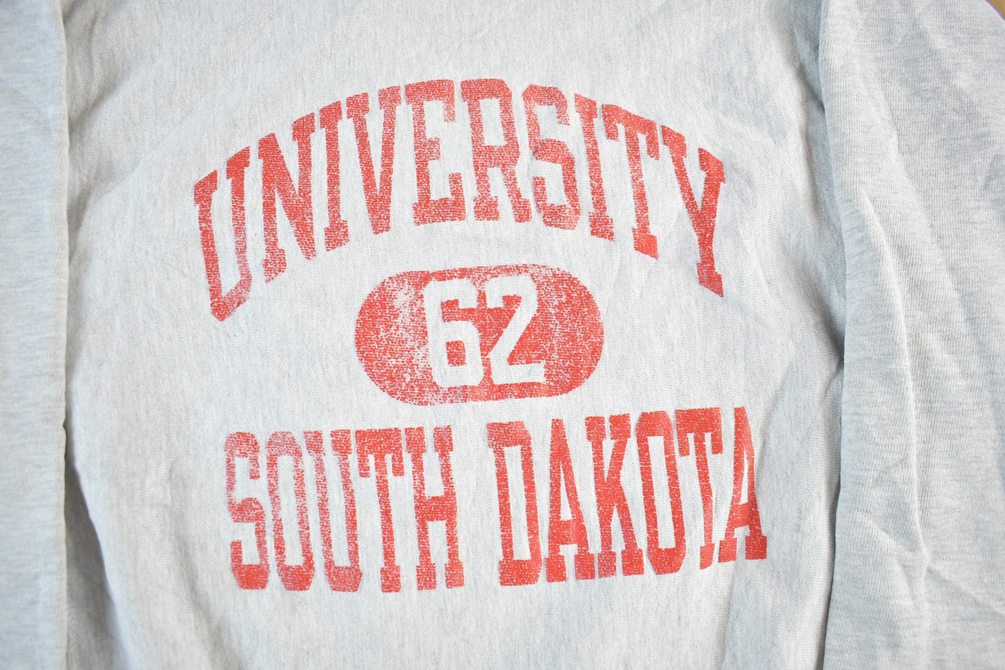 Vintage 1990s University of South Dakota Champion Reverse Weave Warmup Crewneck Sweatshirt Men's Large from propervintagecanada