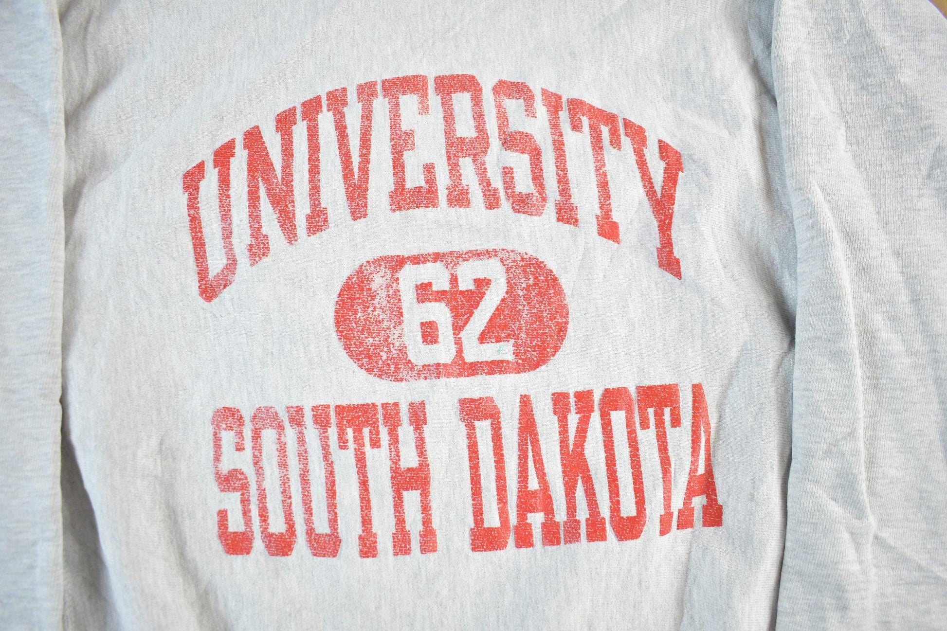 Vintage 1990s University of South Dakota Champion Reverse Weave Warmup Crewneck Sweatshirt Men's Large from propervintagecanada