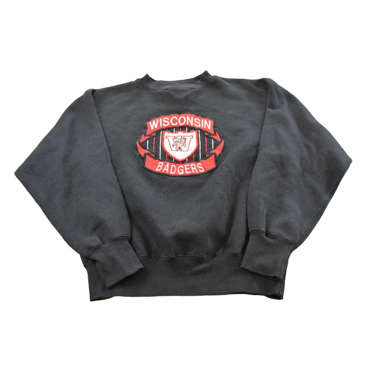 Vintage 1990s University of Wisconsin Badgers Pullover Crewneck Sweatshirt Men's M from propervintagecanada