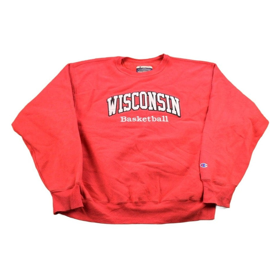 Vintage 1990s University Of Wisconsin Collegiate Basketball Reverse Weave Crewneck Men's XL from propervintagecanada