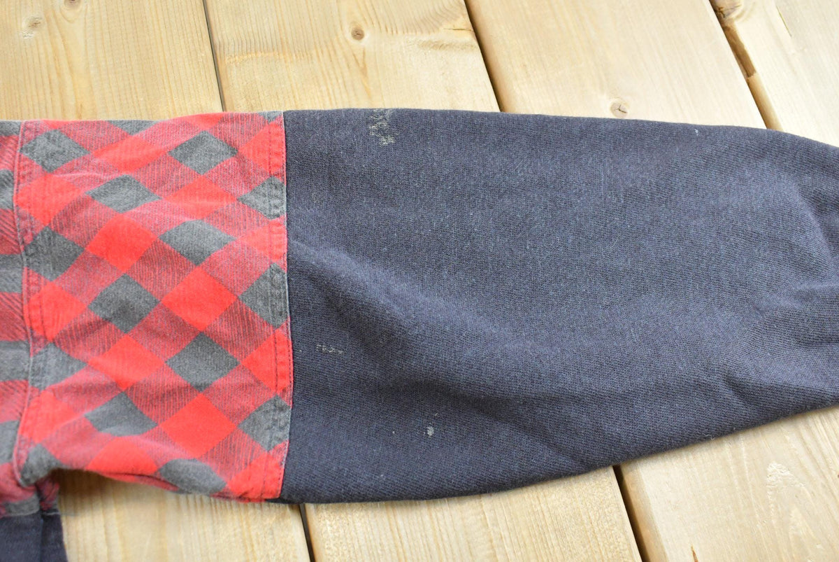 Vintage 1990s University Place NY Quarter Button Plaid Crewneck Sweatshirt S from propervintagecanada