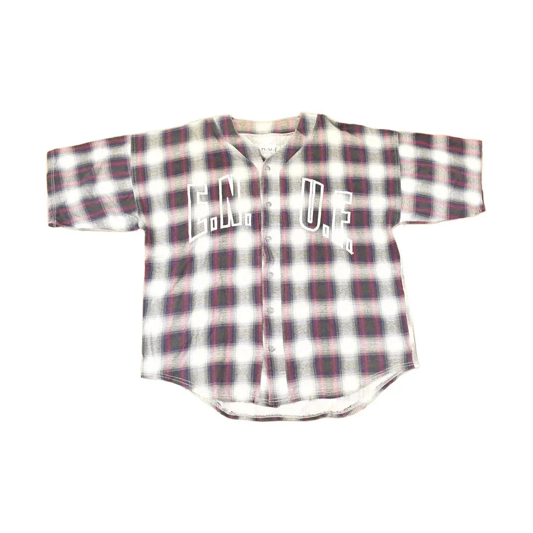 Vintage 1990s UNUF Plaid Button Up Souvenir T-Shirt Men's XL from propervintagecanada