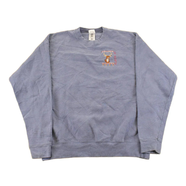 Vintage 1990s Up North Deer Nature Graphic Crewneck Sweatshirt Men's XL from propervintagecanada