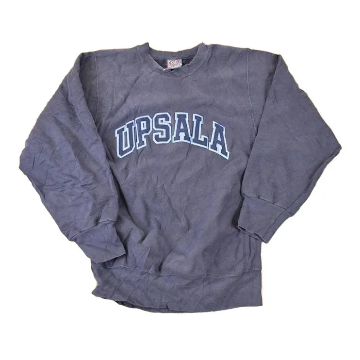 Vintage 1990s UPSALA Embroidered University Crewneck Sweater Mens S from propervintagecanada