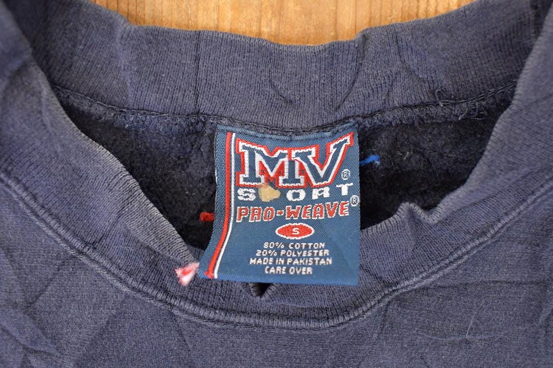 Vintage 1990s UPSALA Embroidered University Crewneck Sweater Mens S from propervintagecanada