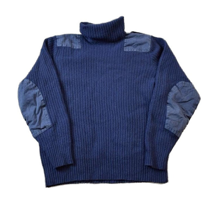 Vintage 1990s US Air Force Ribbed Turtle-Neck 100% Wool Knit Sweater Men's Medium from propervintagecanada