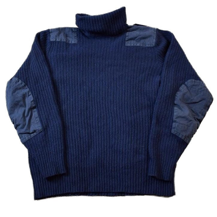 Vintage 1990s US Air Force Ribbed Turtle-Neck 100% Wool Knit Sweater Men's Medium from propervintagecanada