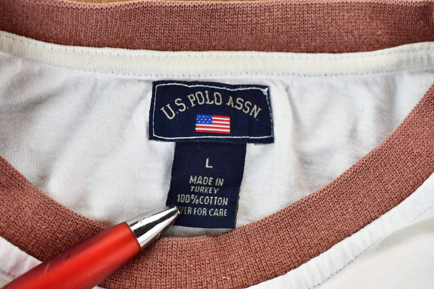 Vintage 1990s US Polo Association Athletic Single Stitch Graphic Ringer T-Shirt Men's XL from propervintagecanada