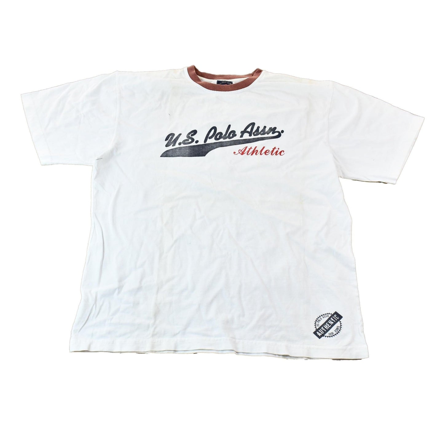 Vintage 1990s US Polo Association Athletic Single Stitch Graphic Ringer T-Shirt Men's XL from propervintagecanada