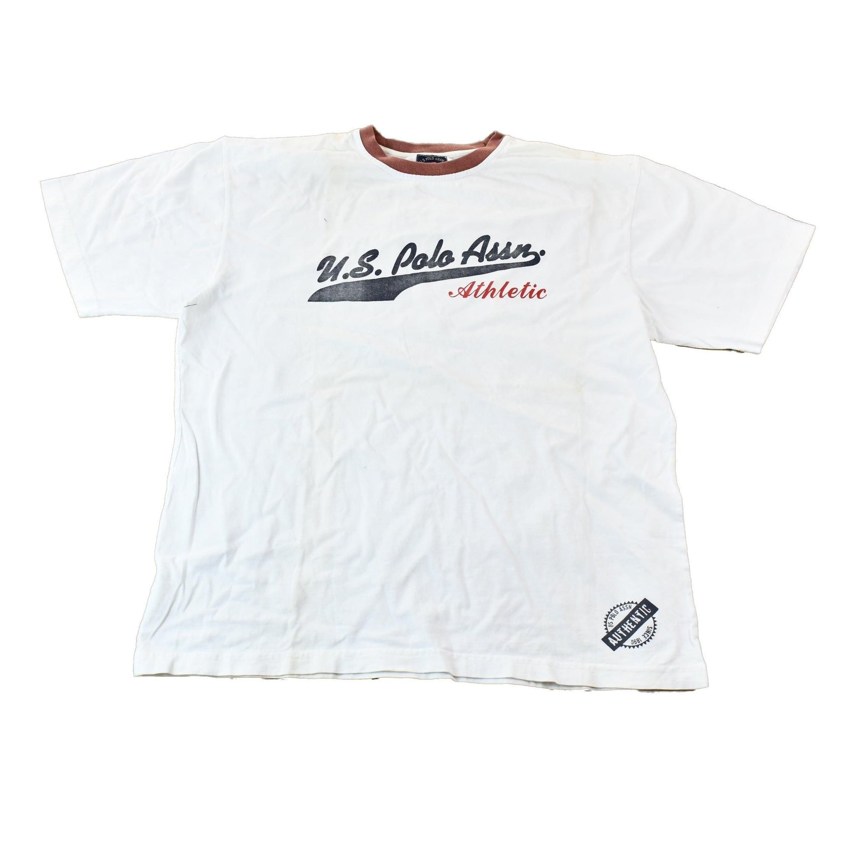 Vintage 1990s US Polo Association Athletic Single Stitch Graphic Ringer T-Shirt Men's XL from propervintagecanada