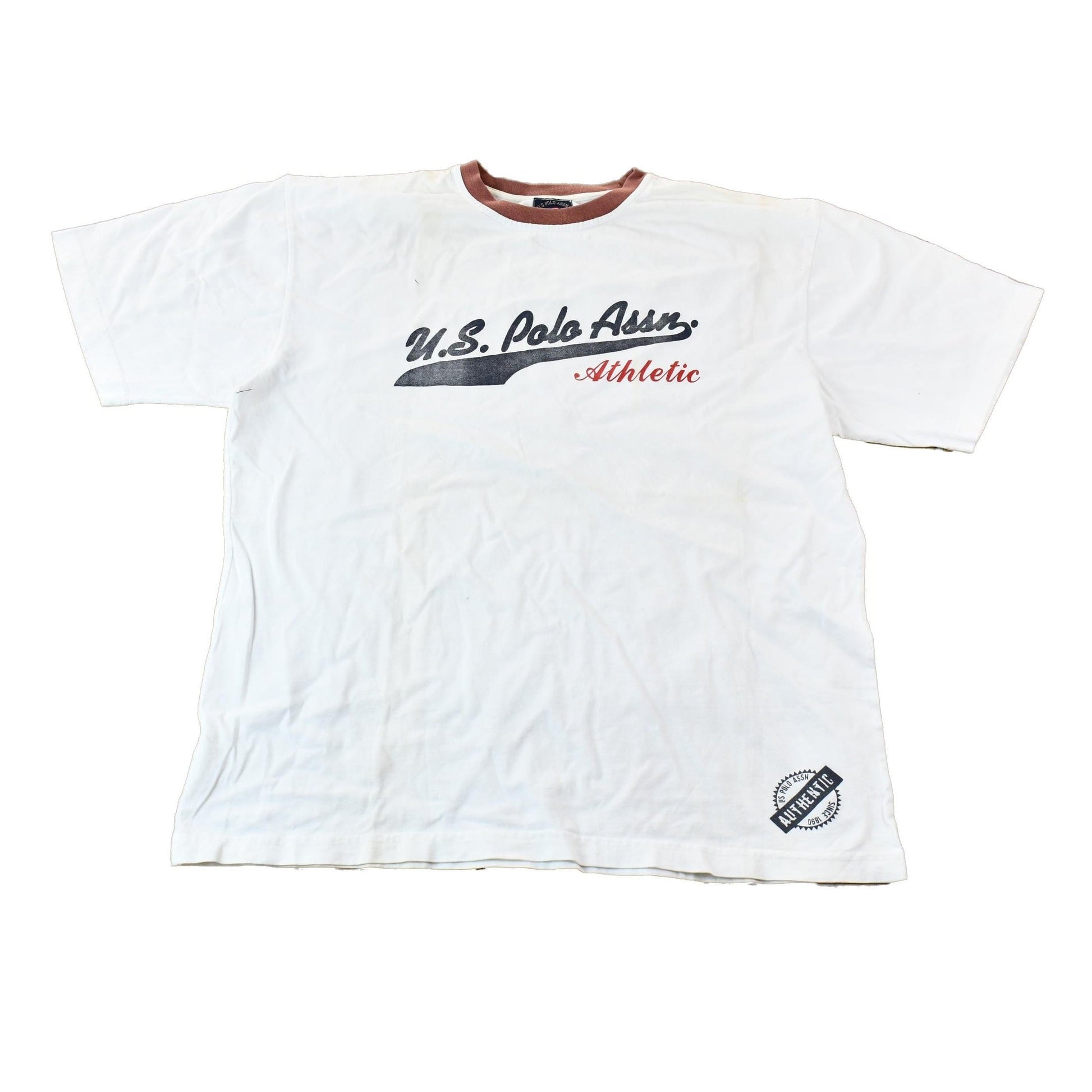 Vintage 1990s US Polo Association Athletic Single Stitch Graphic Ringer T-Shirt Men's XL from propervintagecanada