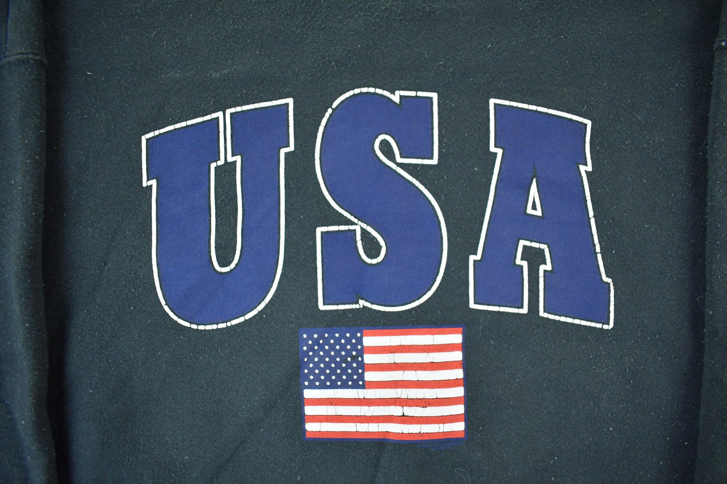 Vintage 1990s USA American Flag Crewneck Sweatshirt Mens XL from propervintagecanada