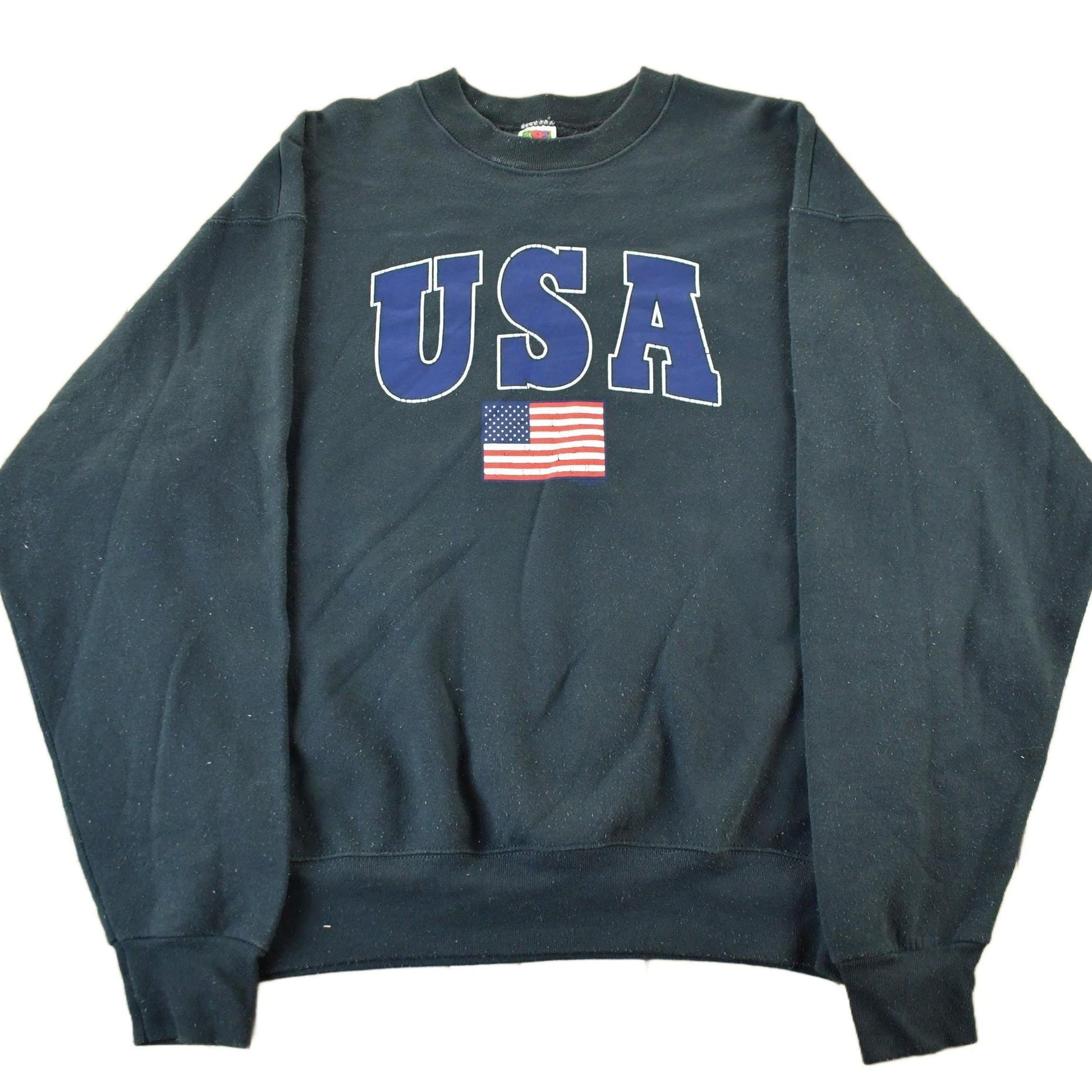 Vintage 1990s USA American Flag Crewneck Sweatshirt Mens XL from propervintagecanada