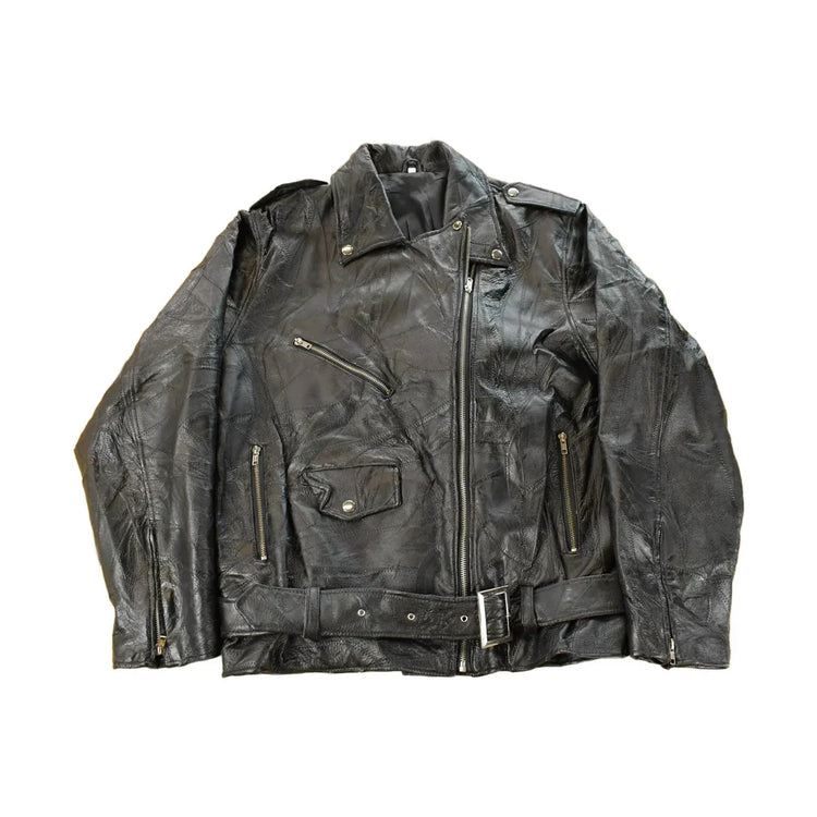 Vintage 1990s USA Biker Motorcycle Leather Jacket Men's Large from propervintagecanada