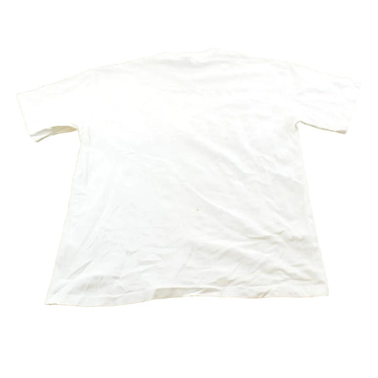 Vintage 1990s USA Embroidered Lettering Red White Blue T-Shirt Mens L from propervintagecanada
