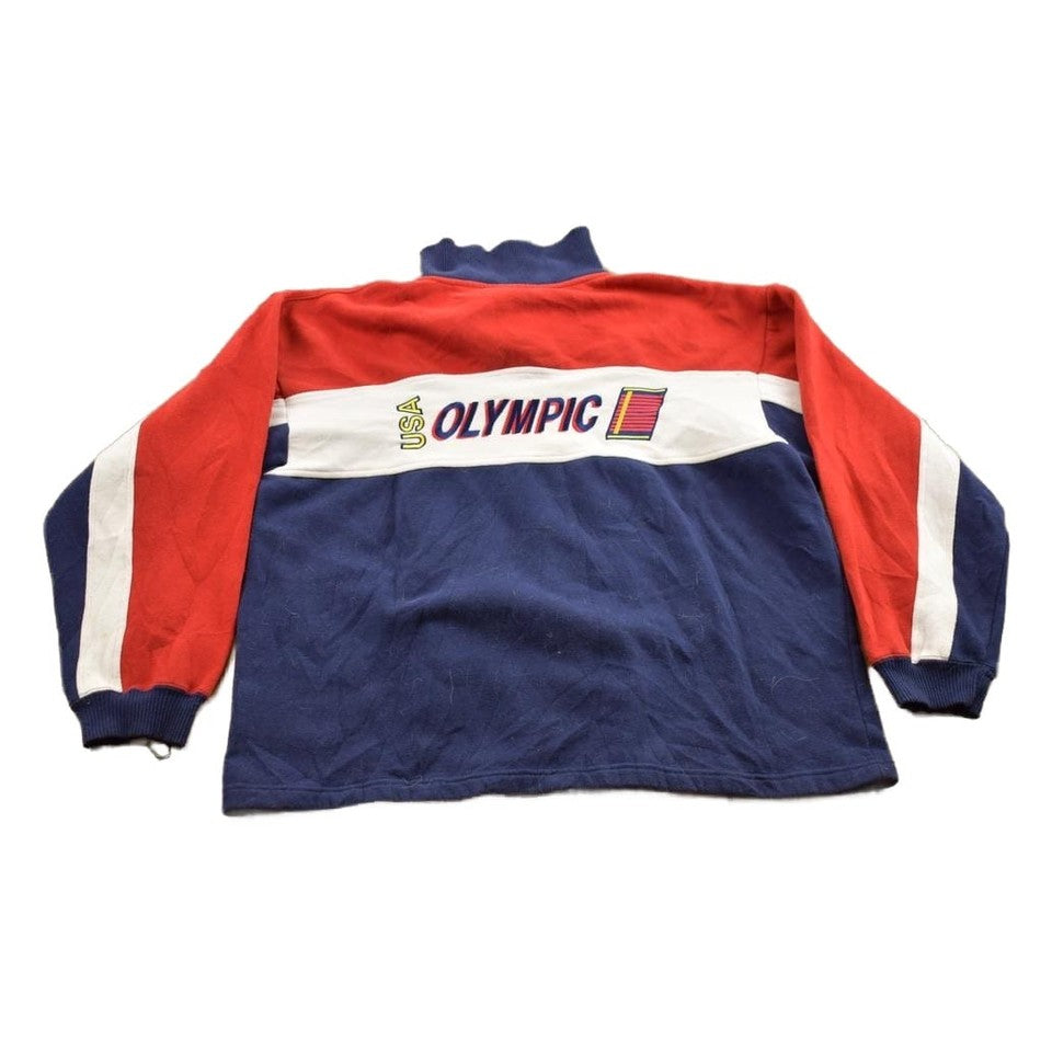 Vintage 1990s USA Olympic Quarter Zip Fleece Sweater Men's M from propervintagecanada
