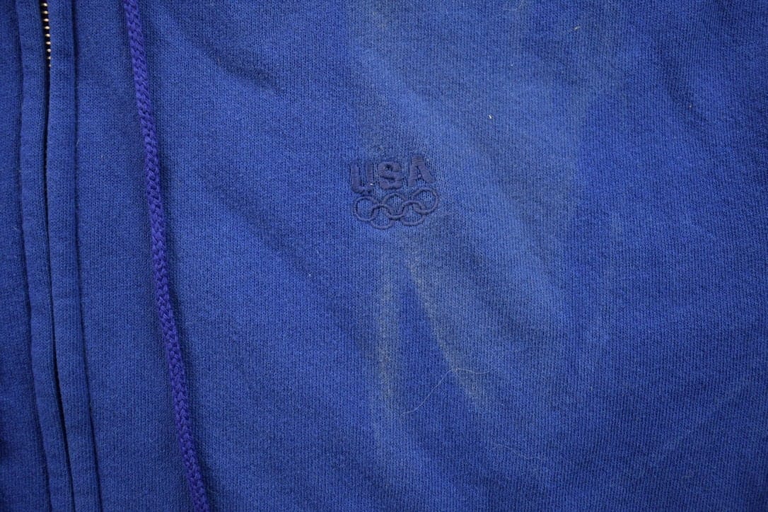 Vintage 1990s USA Olympic Zip Up Hoodie Men's Medium from propervintagecanada