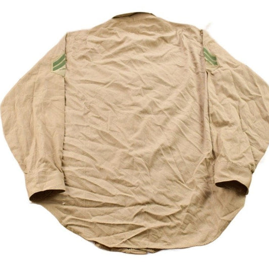 Vintage 1990s USMC Beige Blank Military Button Up Shirt Men's Large from propervintagecanada