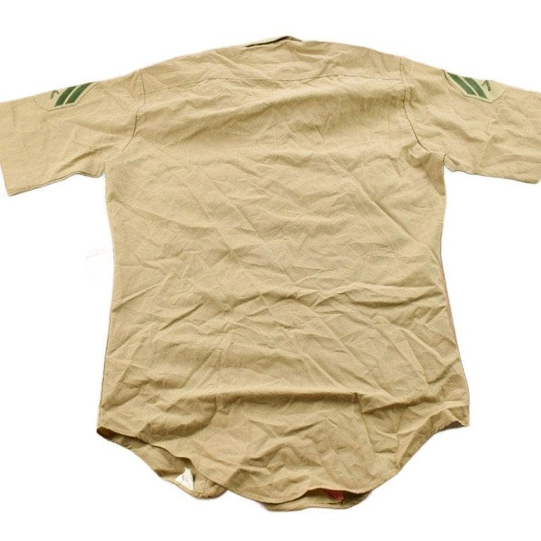 Vintage 1990s USMC Military Beige Blank Button Up Shirt Men's S from propervintagecanada