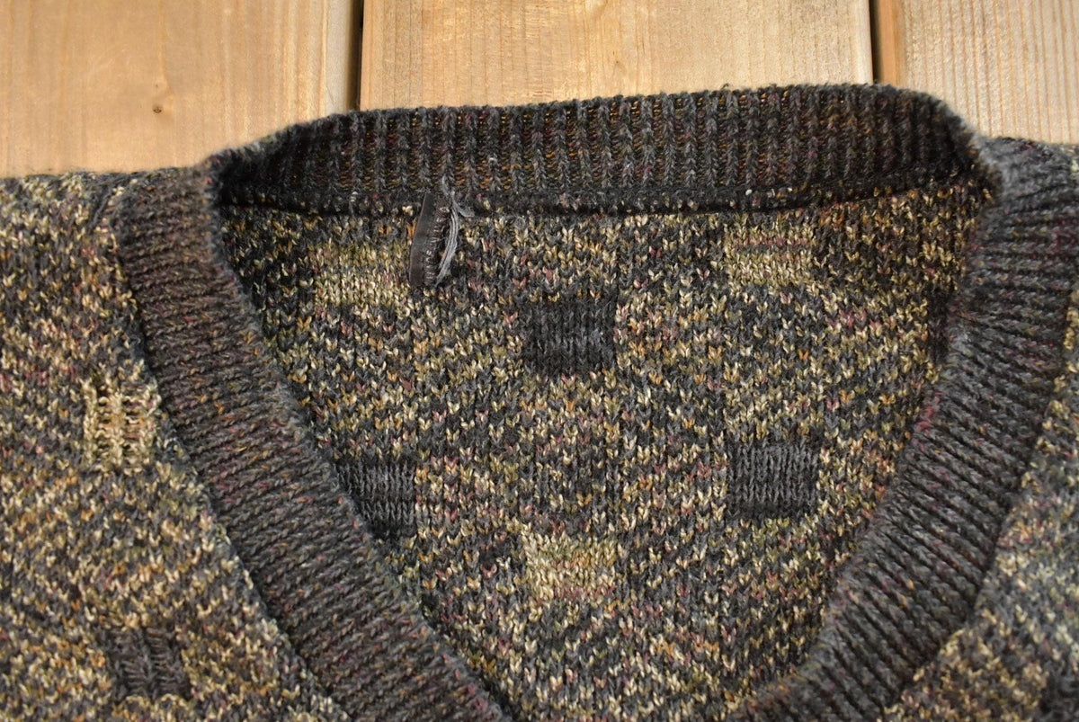 Vintage 1990s V Neck Knit Sweater Men's Large from propervintagecanada
