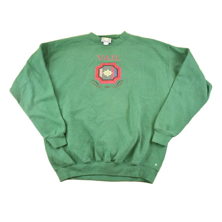Vintage 1990s Vail Colorado Souvenir Snowflake Crewneck Sweatshirt Men's M / 90's Tourist Vacation Embroidered Sweater from propervintagecanada