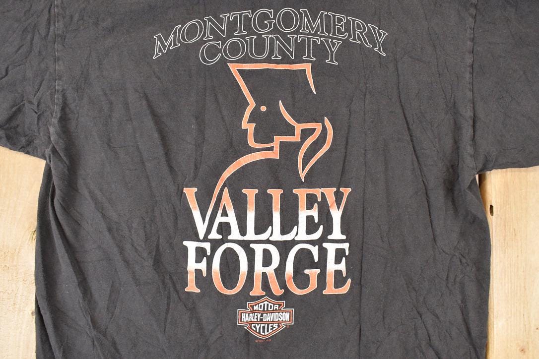 Vintage 1990s Valley Forge Harley Davidson Screaming Eagle Souvenir T-Shirt Men's M / 90s Single Stitch Graphic Tee / Made in USA from propervintagecanada