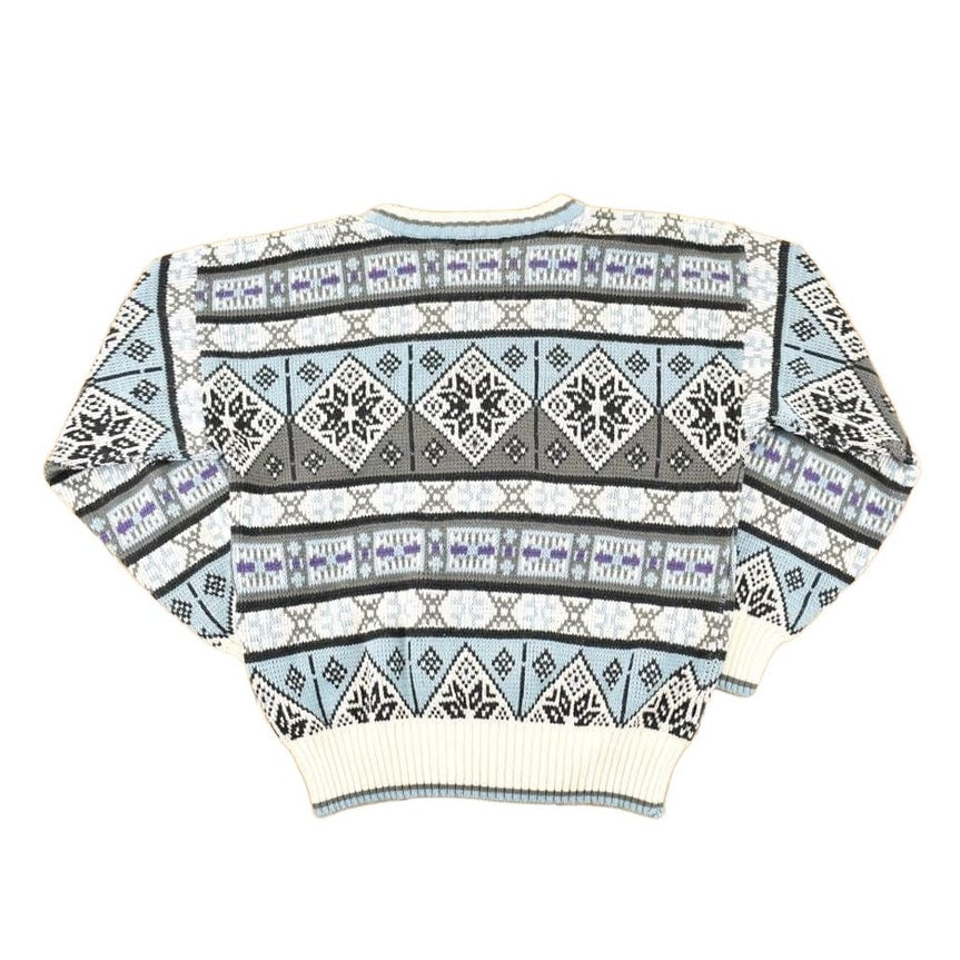 Vintage 1990s Van Heusen AOP Winter Knit Crewneck Sweater Men's M from propervintagecanada