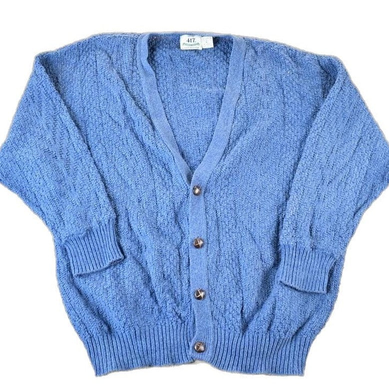 Vintage 1990s Van Heusen Cable Knit Perfect Mild Distress Cardigan Sweater  XL from propervintagecanada