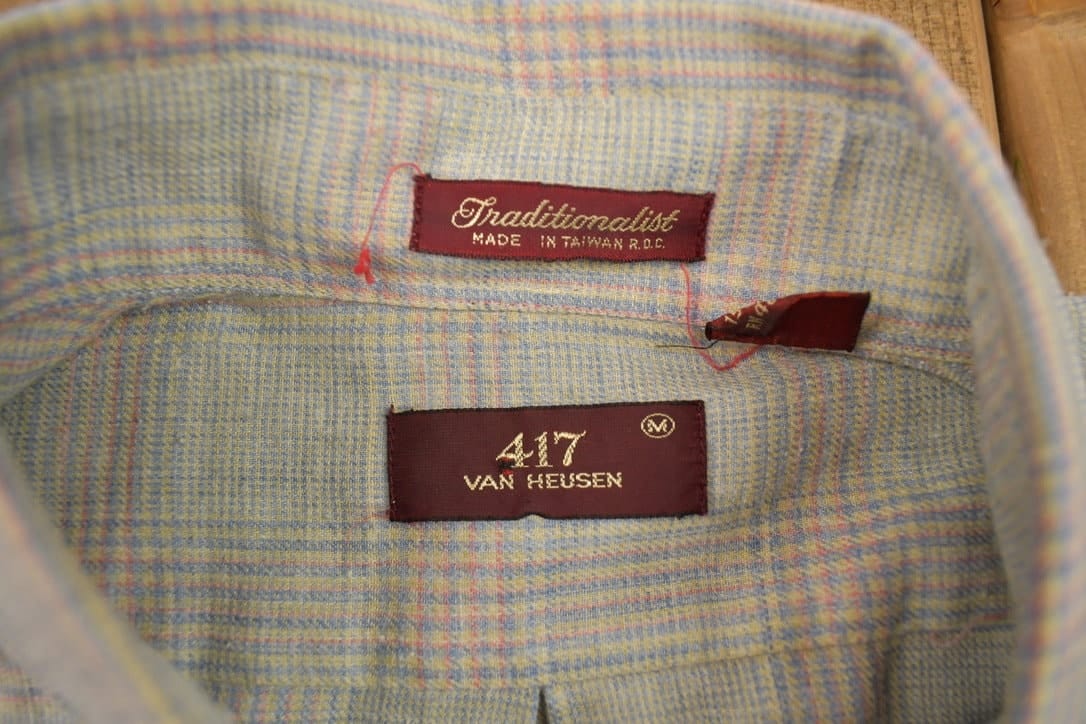 Vintage 1990s Van Heusen Striped Button Up Shirt Men's Medium from propervintagecanada